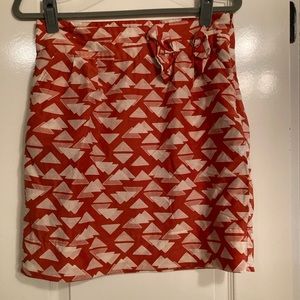 Tulle Size Medium Orange Skirt with white Triangles